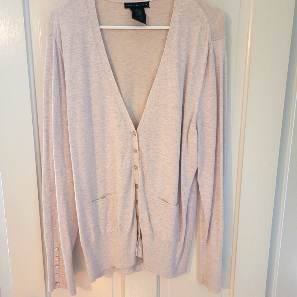 Tan XL Cardigan Sweater